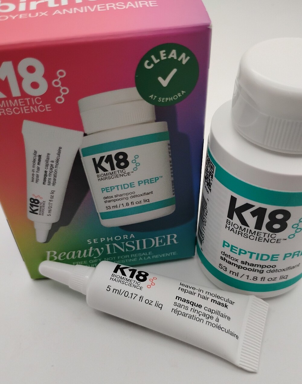 2-K18 Peptide Prep Detox Shamoo & Leave In Molecular Repair Hair Masks Sets